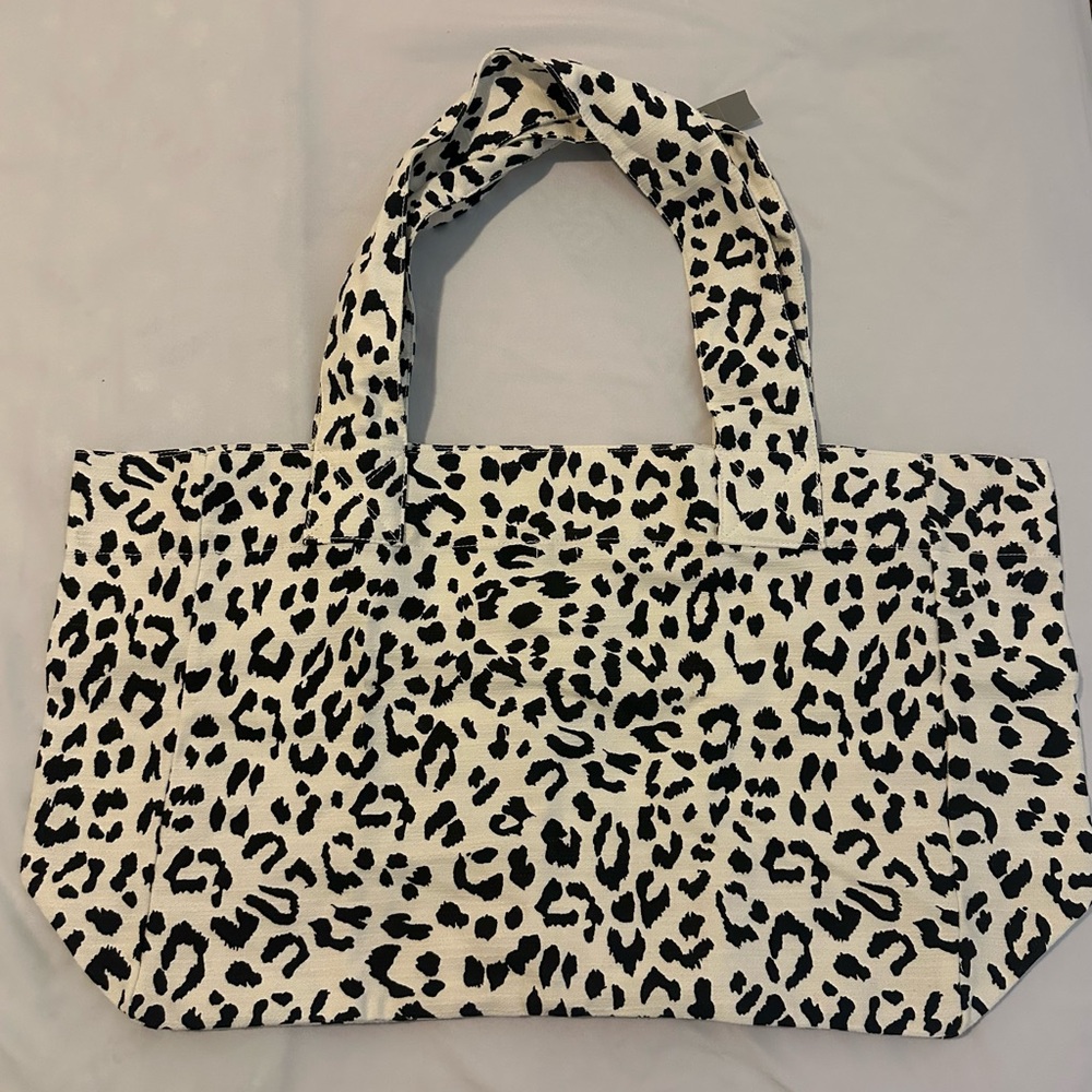Aerie Black and White Leopard Shoulder Bag